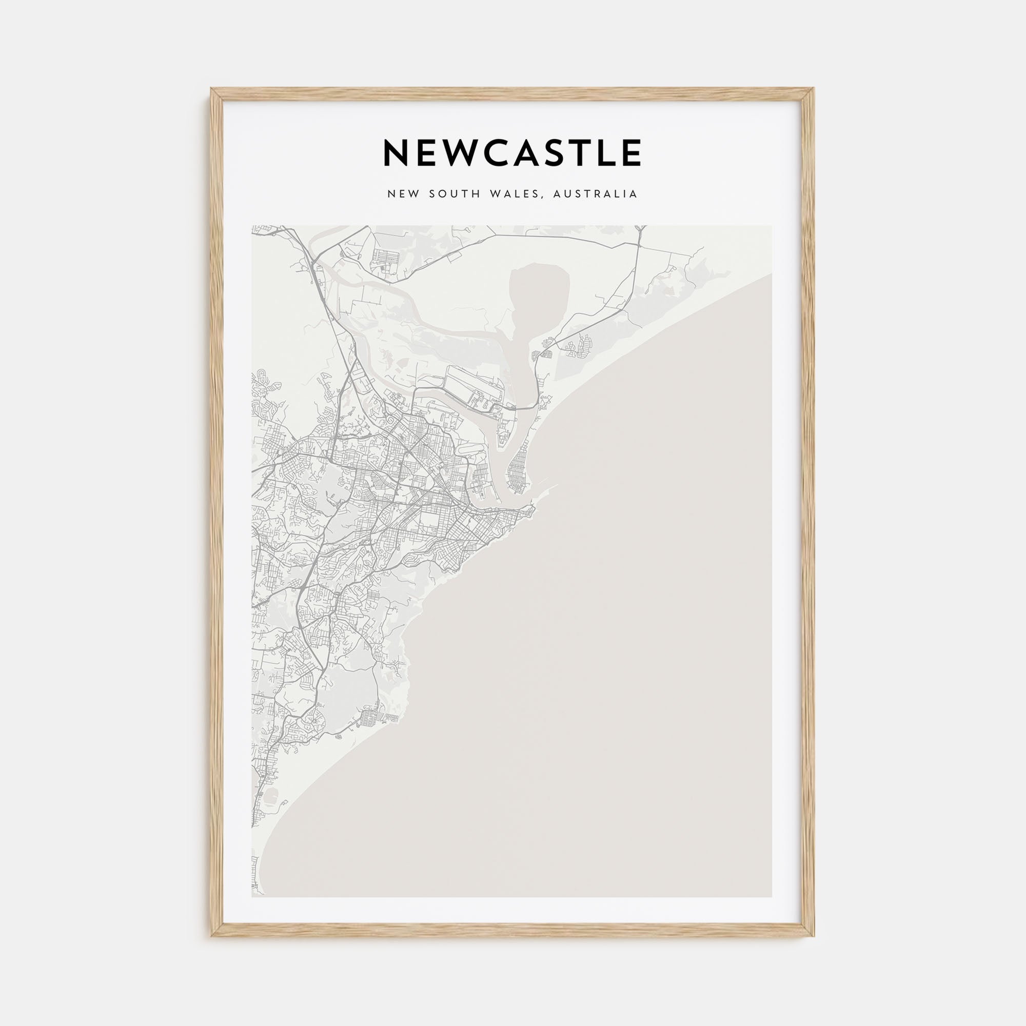 Newcastle, Australia Map Portrait Poster