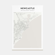 Newcastle, Australia Map Portrait Poster