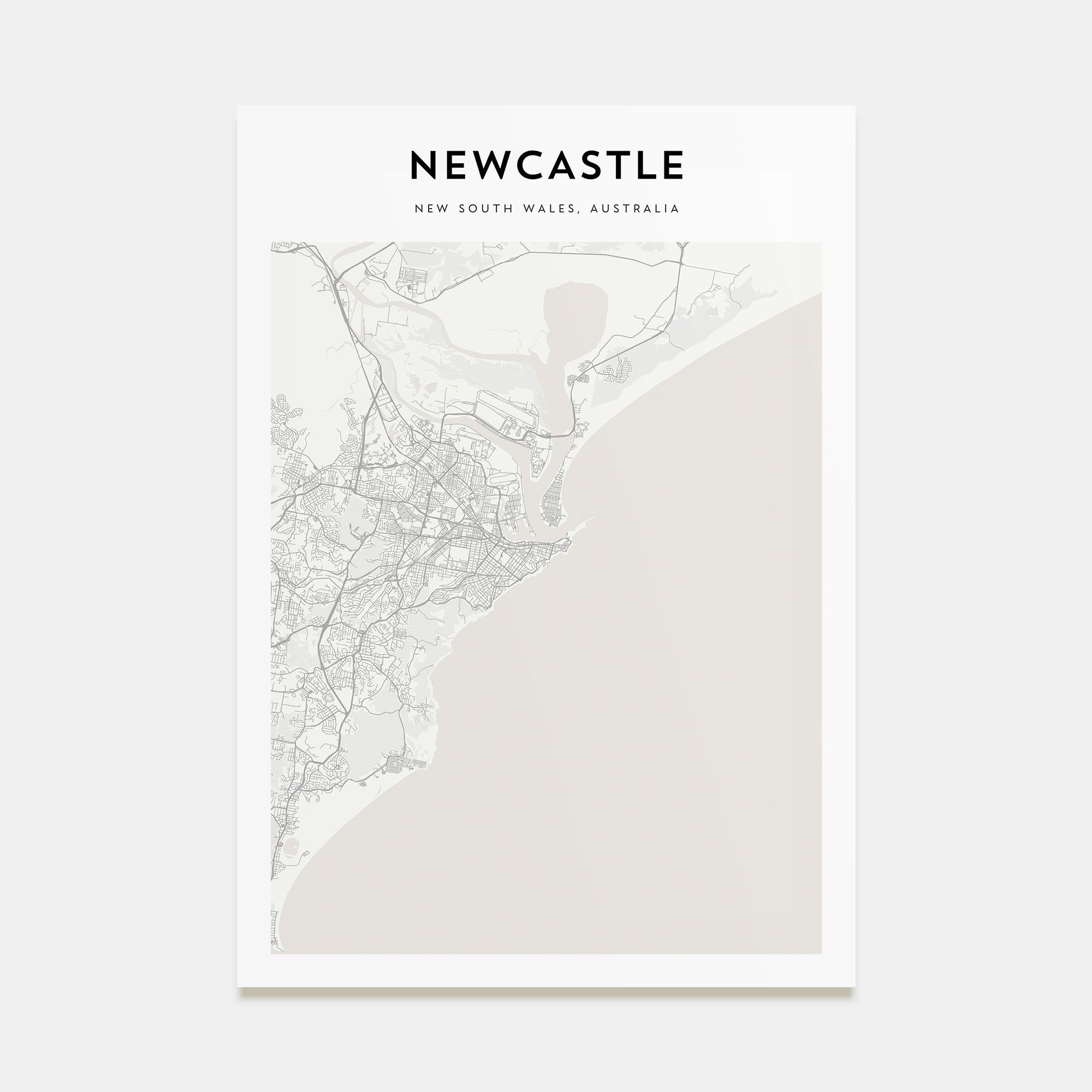 Newcastle, Australia Map Portrait Poster