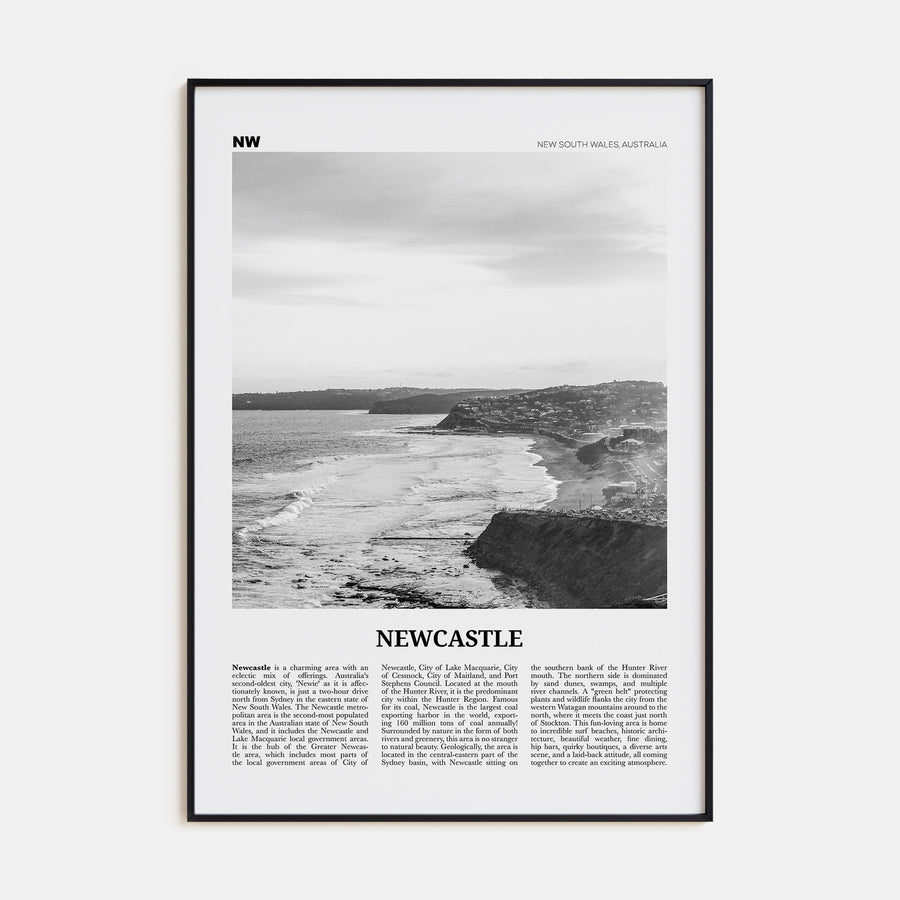 Newcastle, Australia Travel B&W Poster