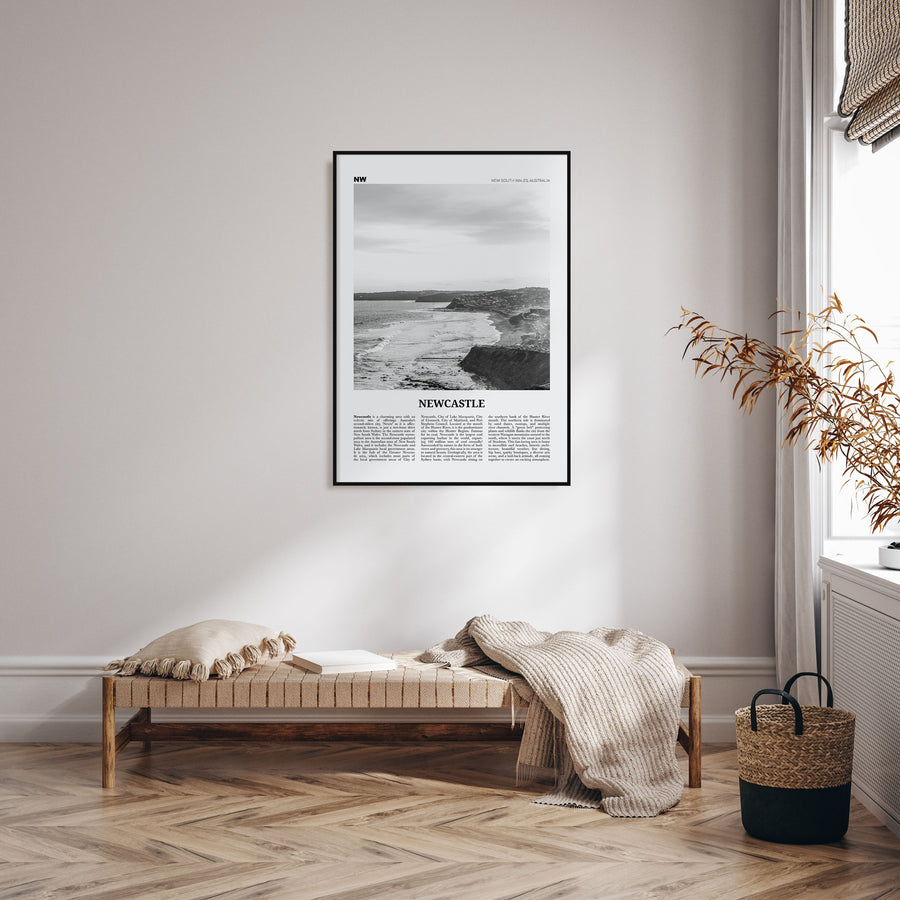 Newcastle, Australia Travel B&W Poster