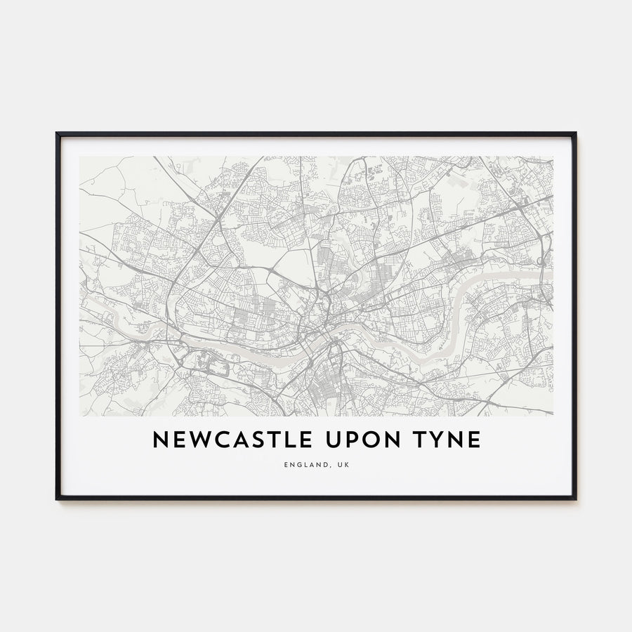 Newcastle upon Tyne Map Landscape Poster