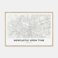 Newcastle upon Tyne Map Landscape Poster