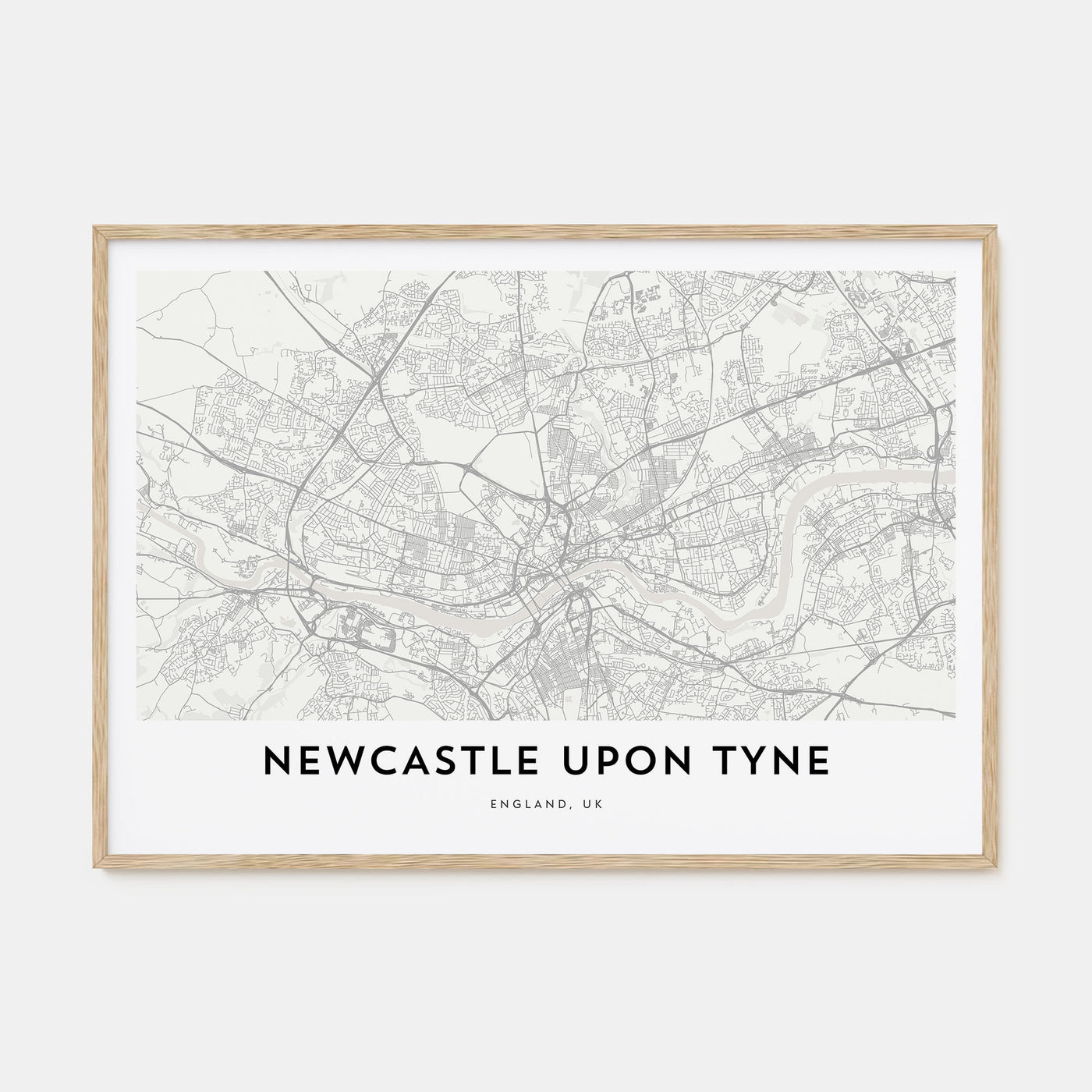 Newcastle upon Tyne Map Landscape Poster