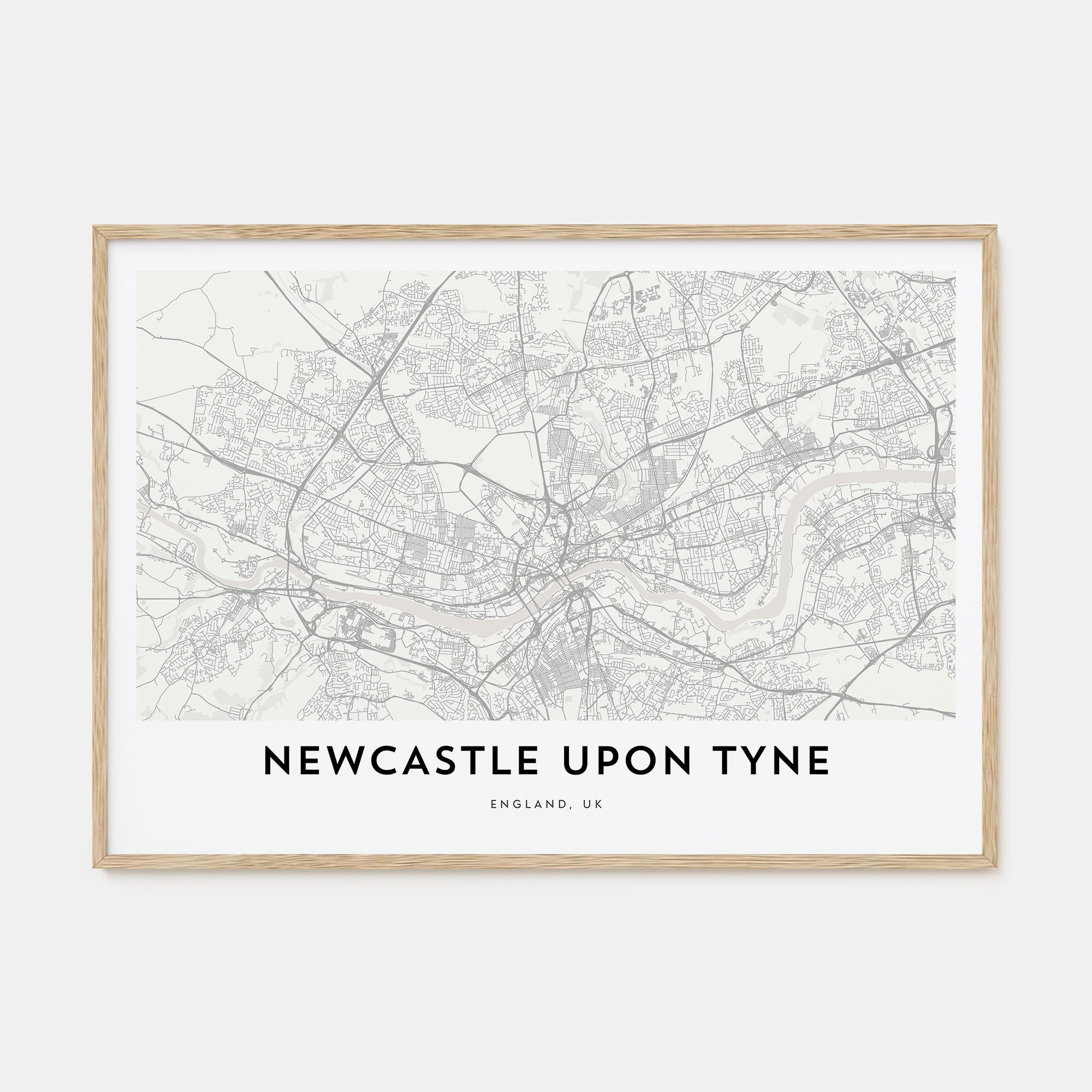 Newcastle upon Tyne Map Landscape Poster