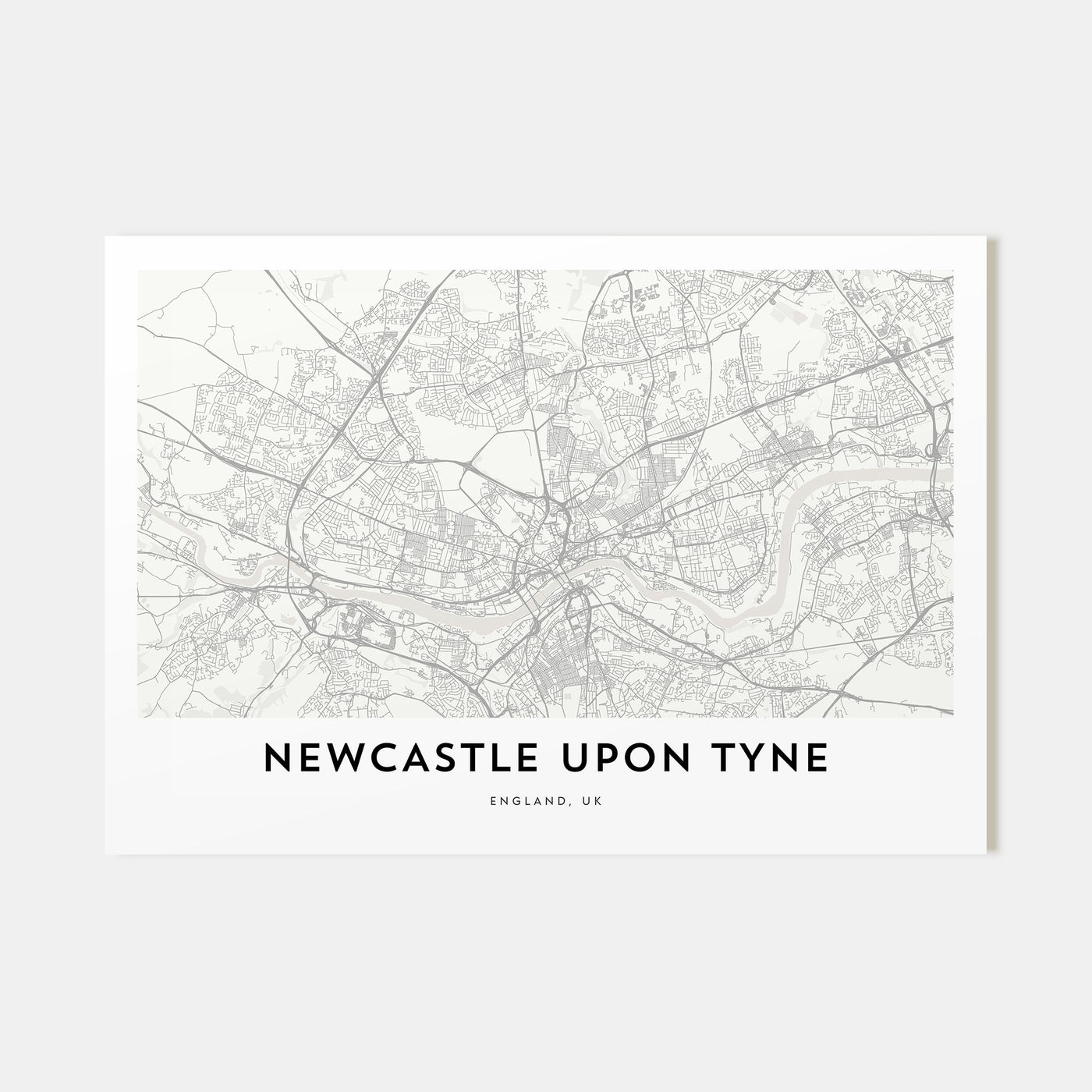 Newcastle upon Tyne Map Landscape Poster