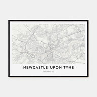 Newcastle upon Tyne Map Landscape Poster