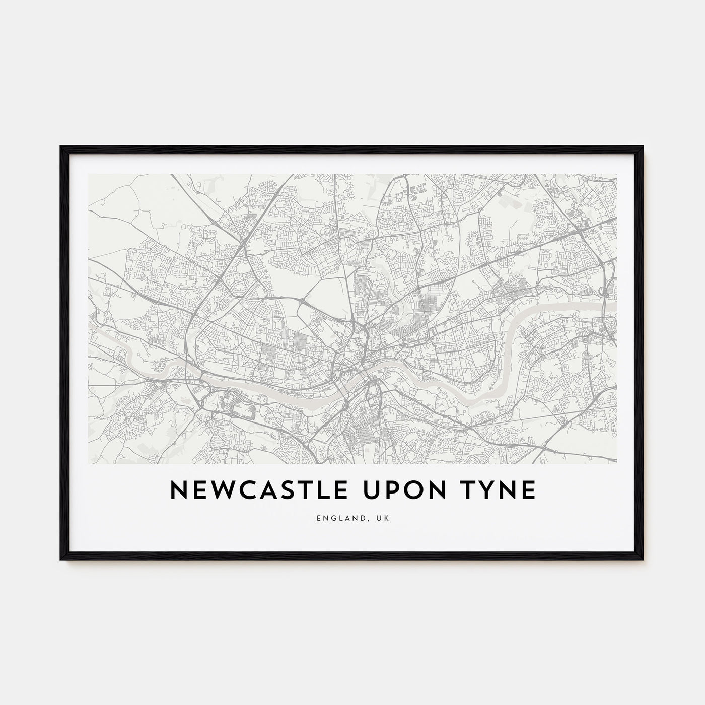 Newcastle upon Tyne Map Landscape Poster