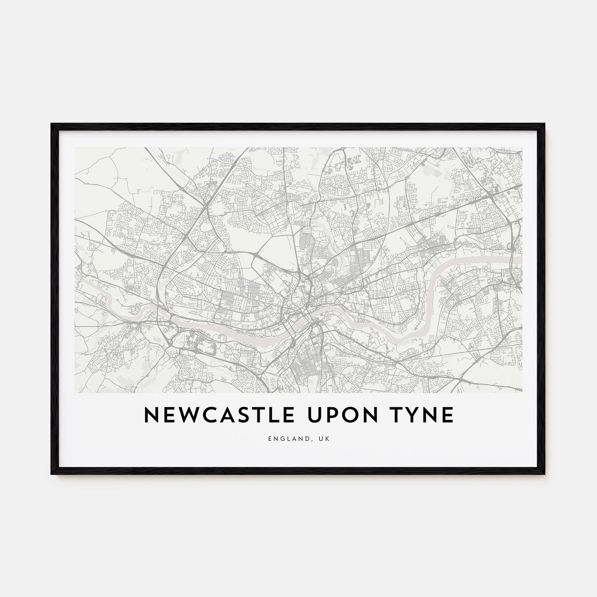 Newcastle upon Tyne Map Landscape Poster