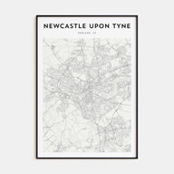 Newcastle upon Tyne Map Portrait Poster