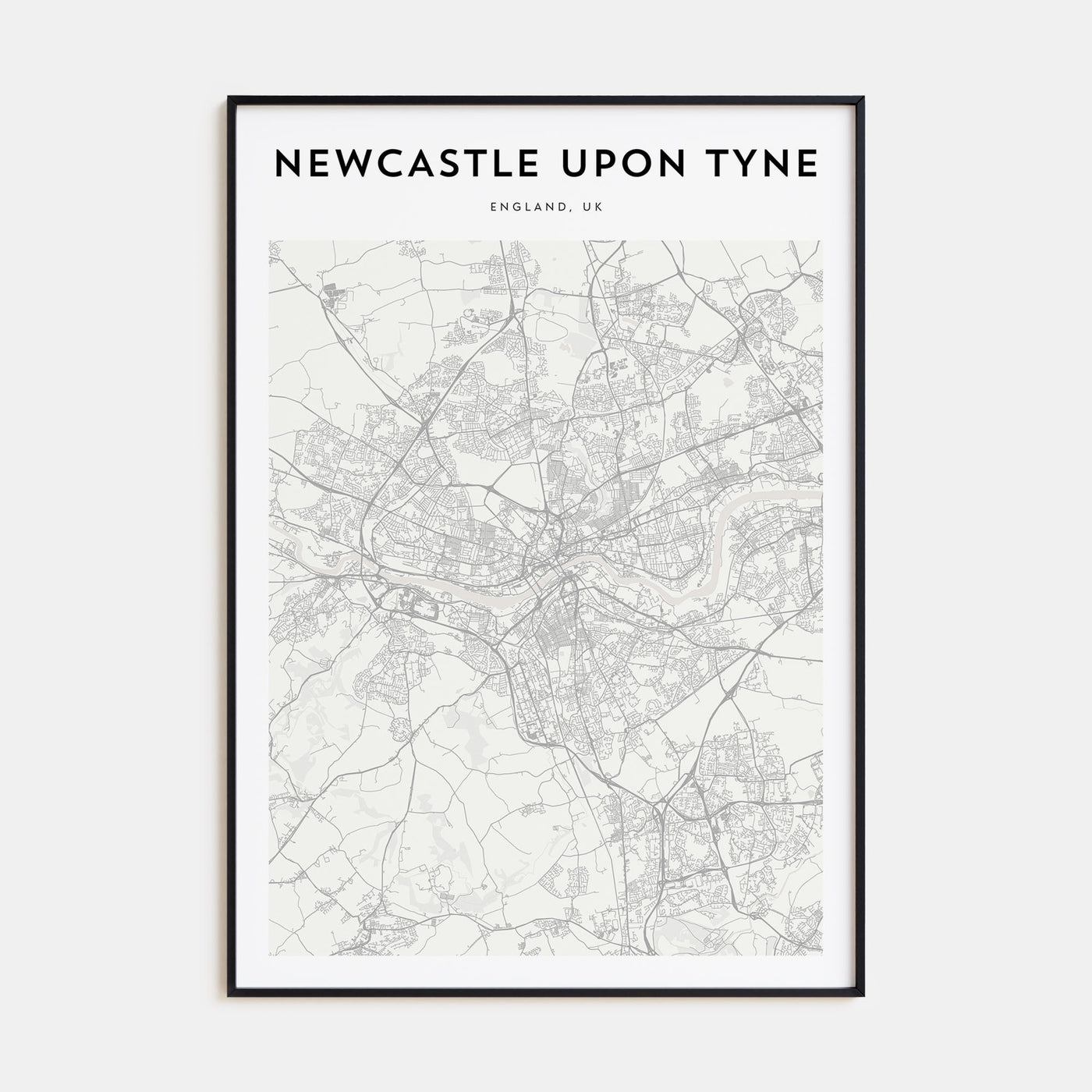 Newcastle upon Tyne Map Portrait Poster