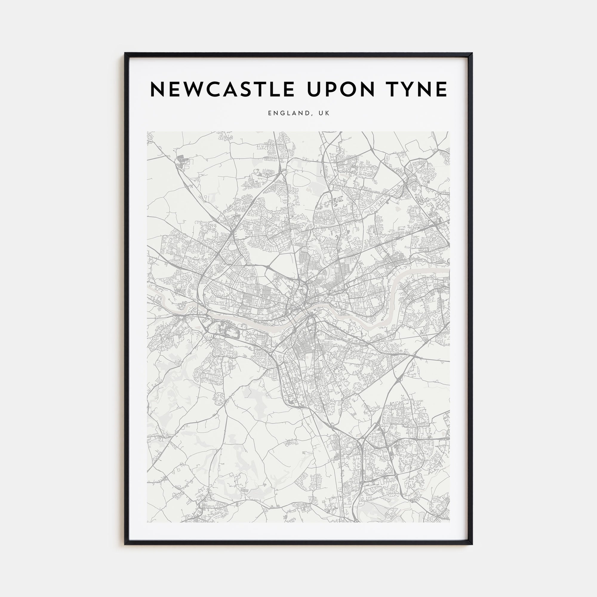 Newcastle upon Tyne Map Portrait Poster