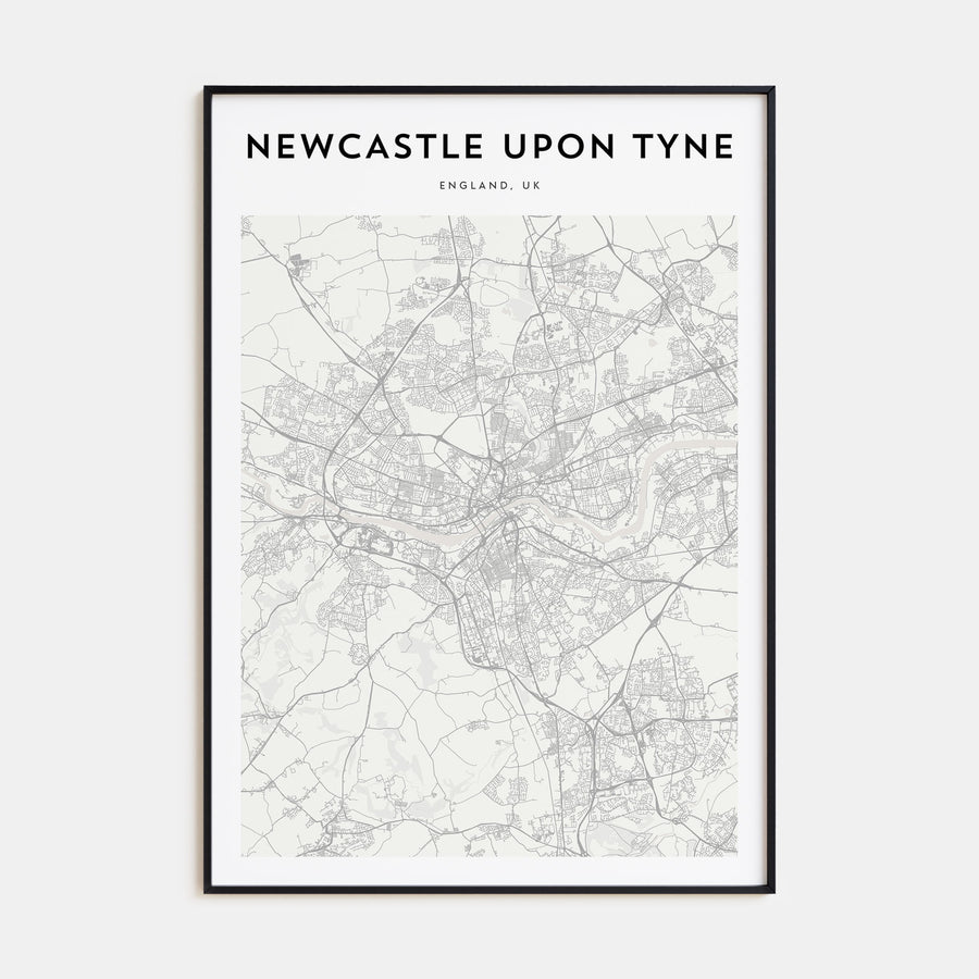 Newcastle upon Tyne Map Portrait Poster