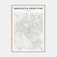 Newcastle upon Tyne Map Portrait Poster