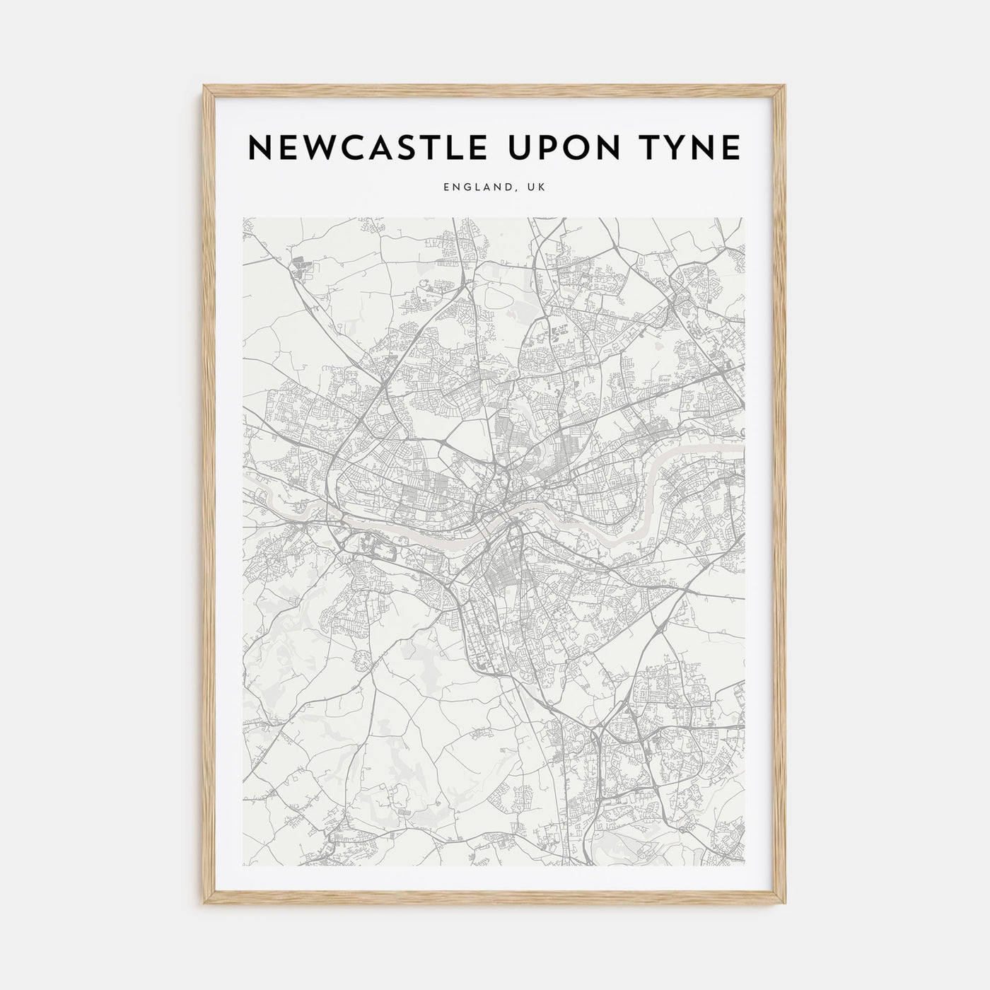 Newcastle upon Tyne Map Portrait Poster