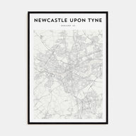 Newcastle upon Tyne Map Portrait Poster