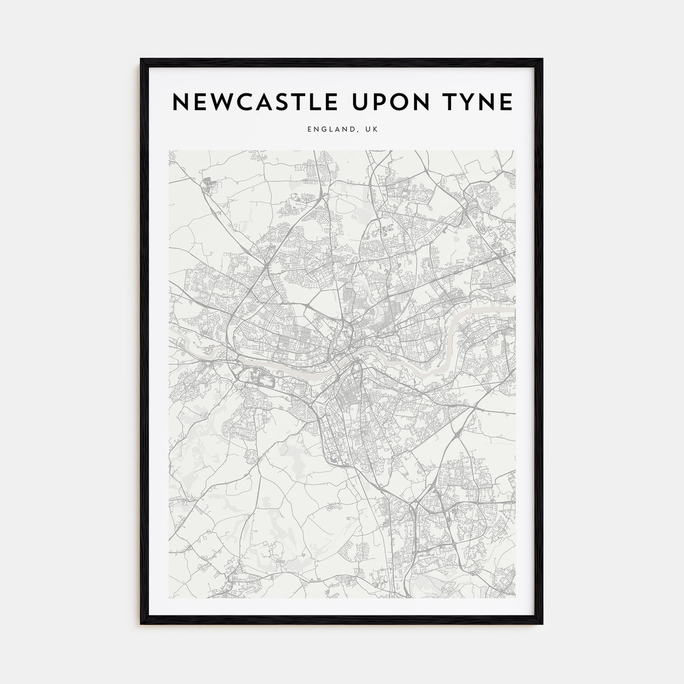 Newcastle upon Tyne Map Portrait Poster