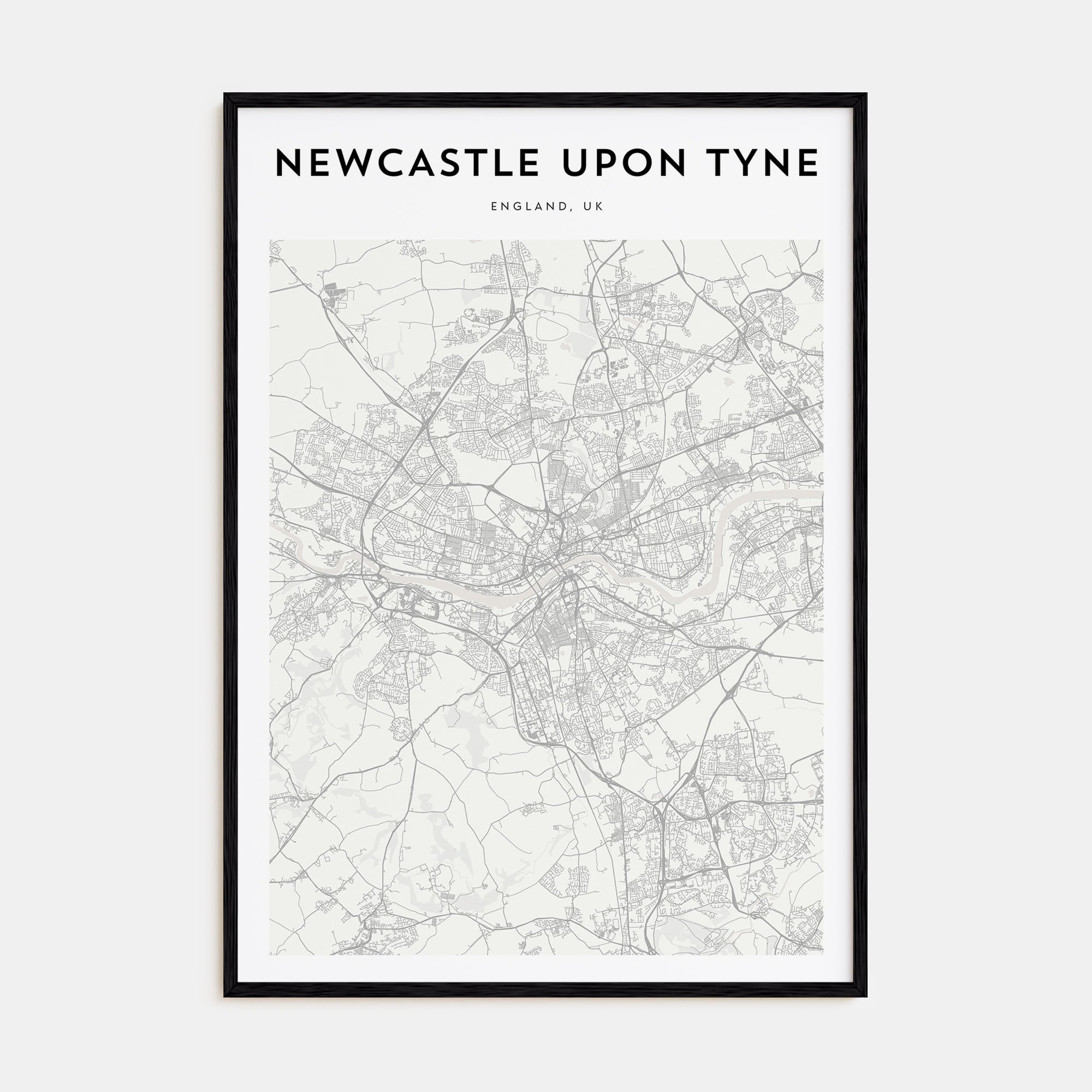 Newcastle upon Tyne Map Portrait Poster