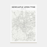 Newcastle upon Tyne Map Portrait Poster