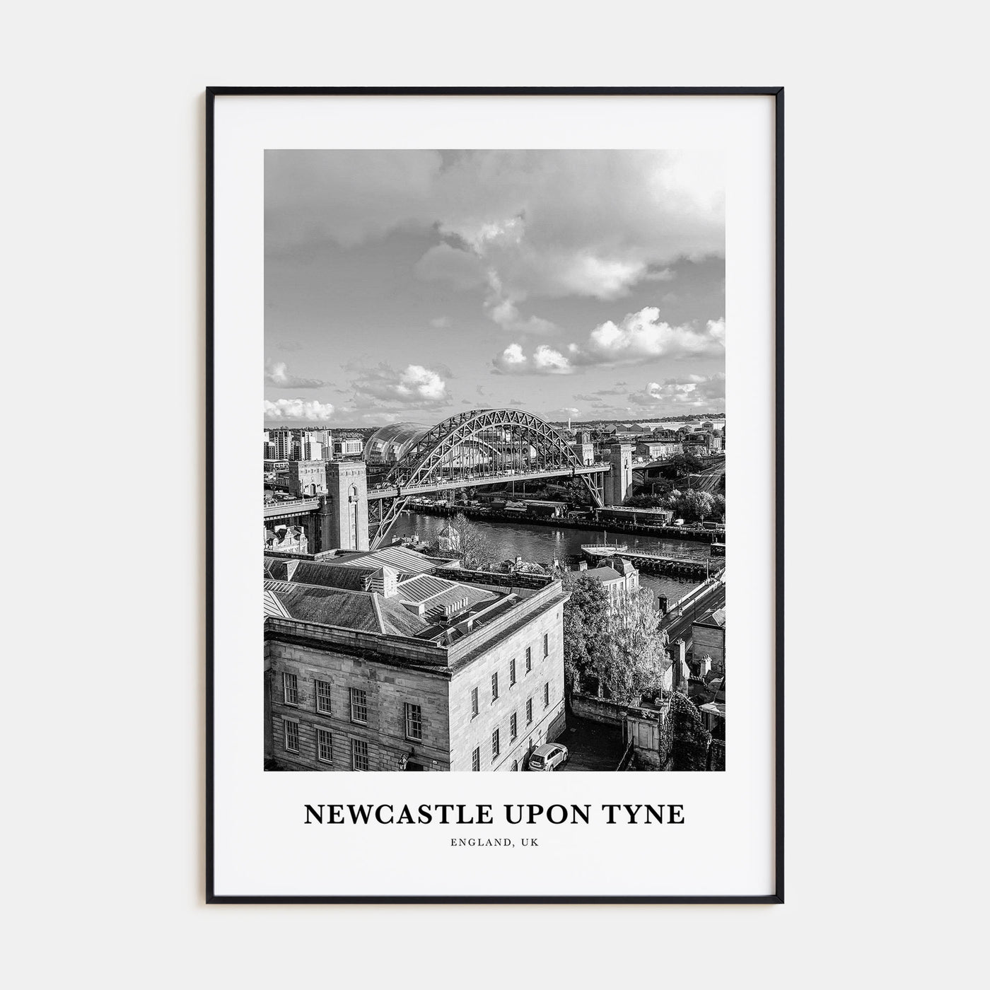 Newcastle upon Tyne Portrait B&W Poster