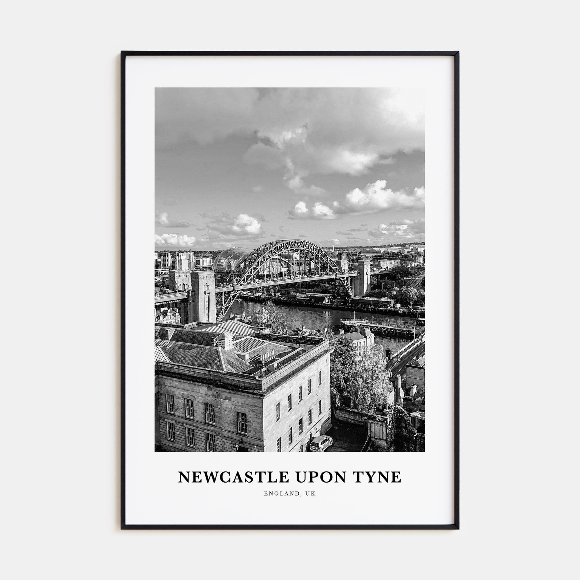 Newcastle upon Tyne Portrait B&W Poster