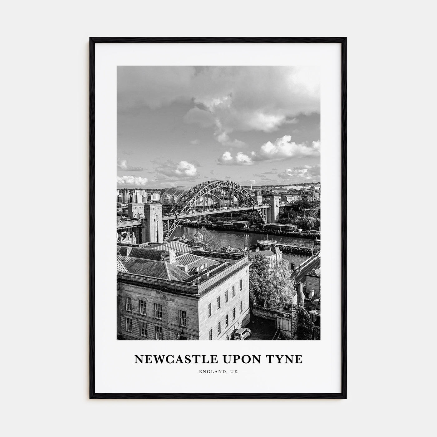 Newcastle upon Tyne Portrait B&W Poster