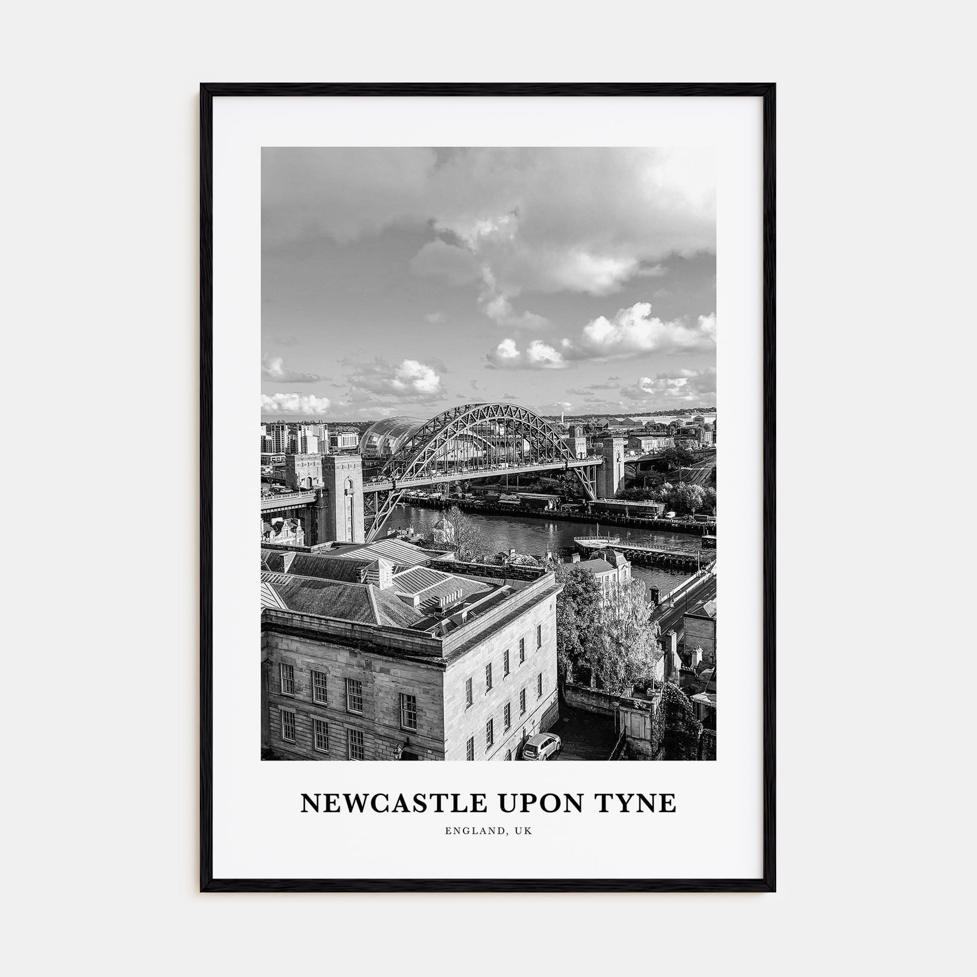 Newcastle upon Tyne Portrait B&W Poster