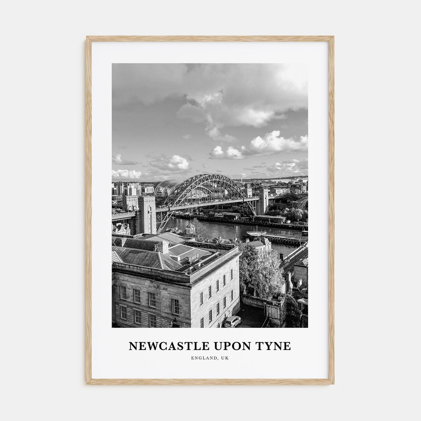 Newcastle upon Tyne Portrait B&W Poster
