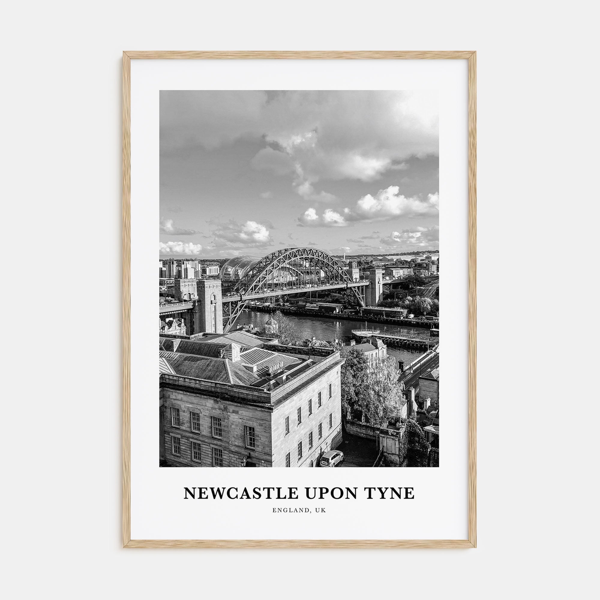 Newcastle upon Tyne Portrait B&W Poster