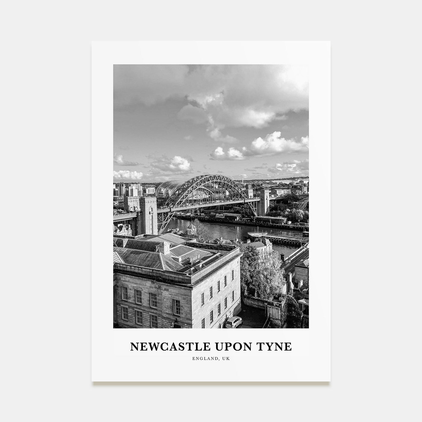 Newcastle upon Tyne Portrait B&W Poster