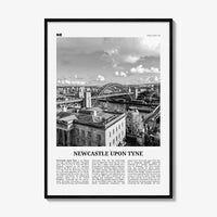 Newcastle upon Tyne Print Black and White, Newcastle Print, Newcastle Wall Art, Newcastle Poster, England, UK, United Kingdom, Europe