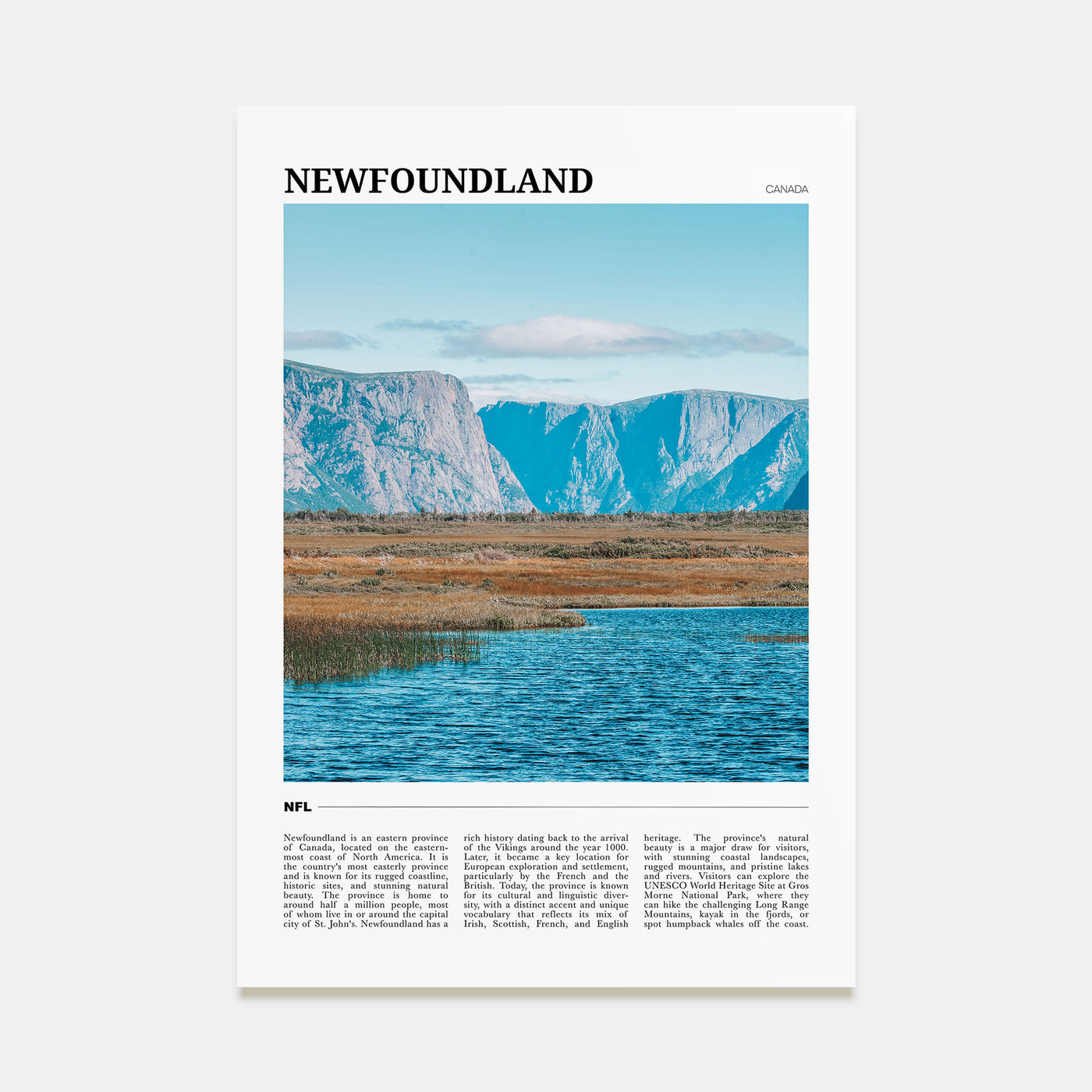 Newfoundland Travel Color Poster