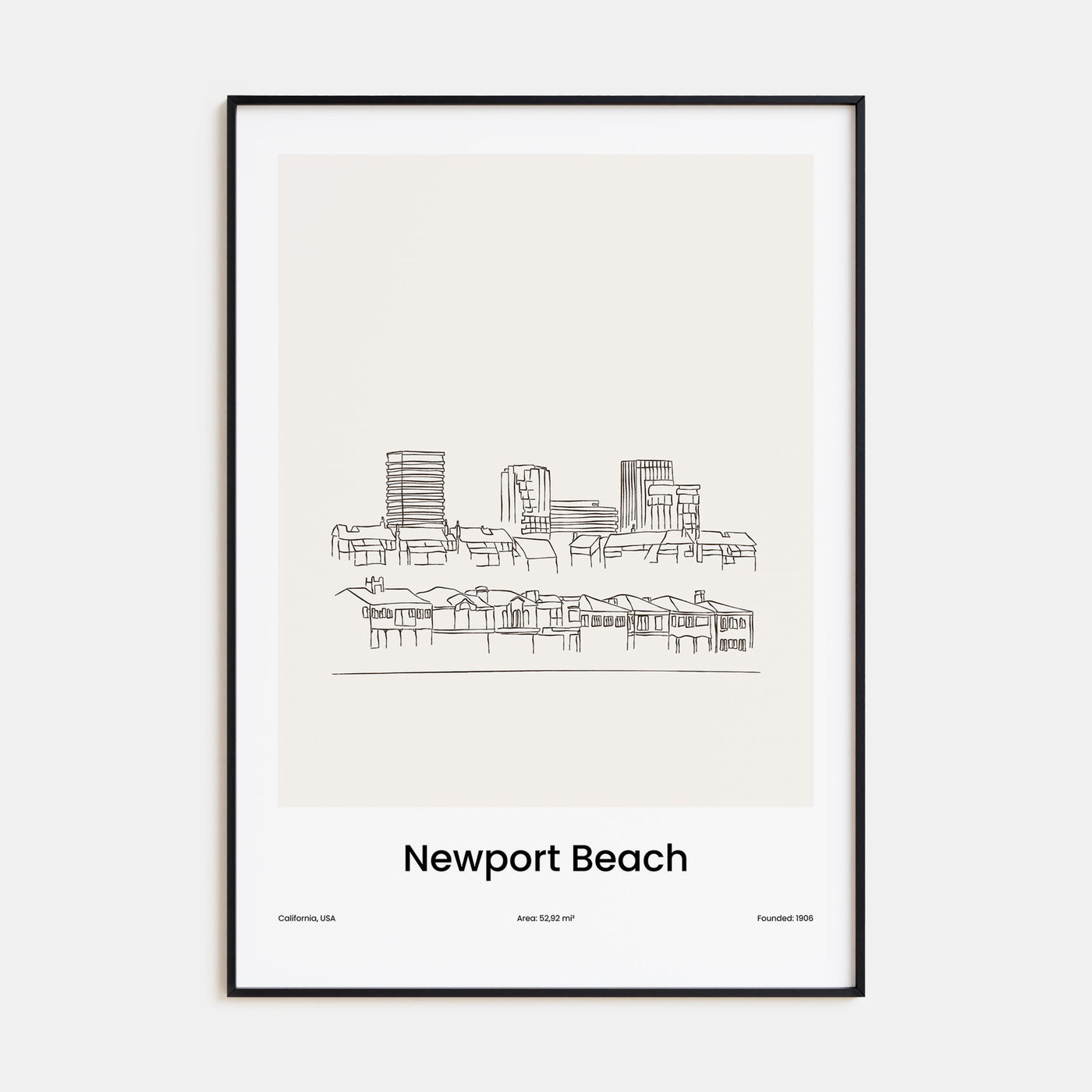 Newport Beach Drawn Poster