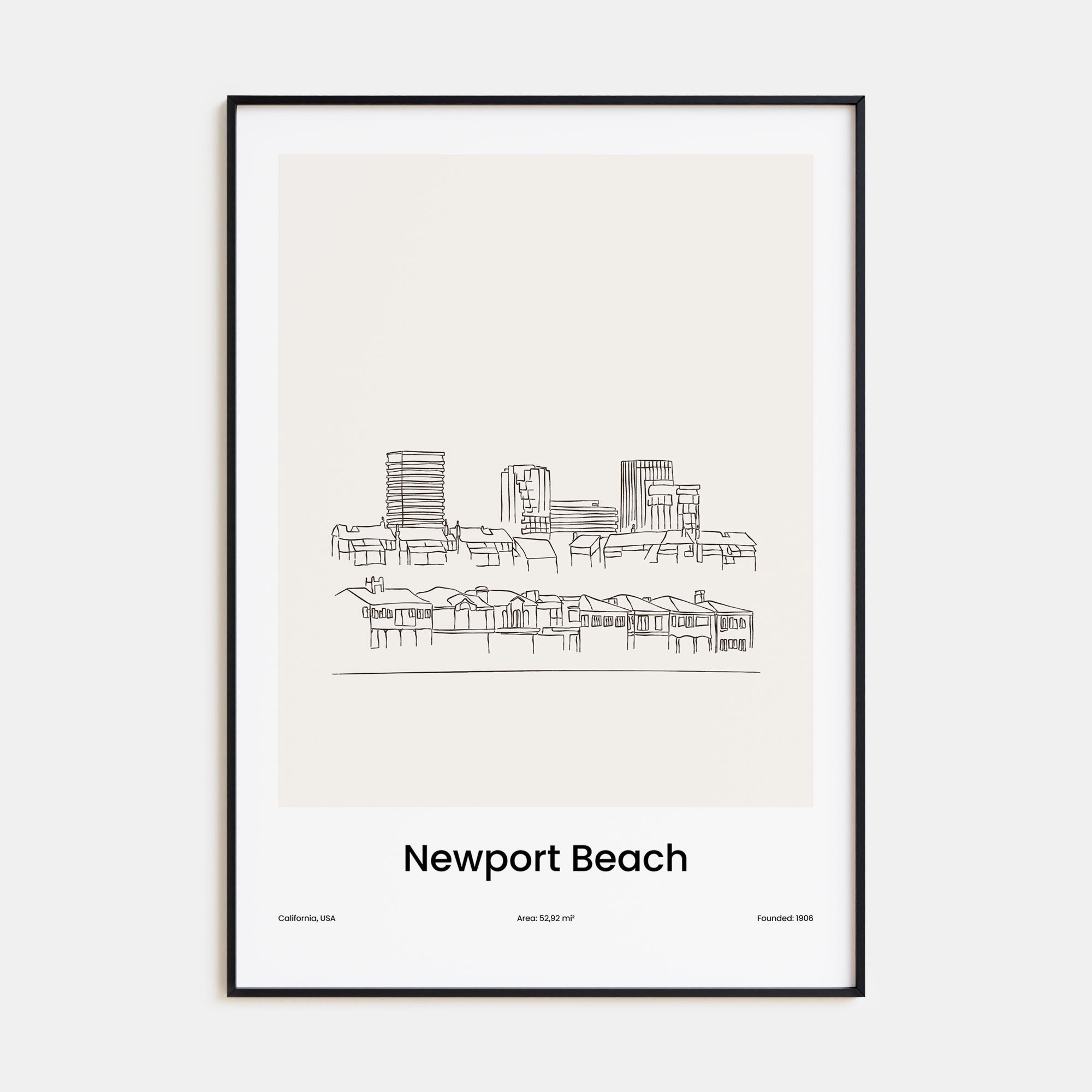 Newport Beach Drawn Poster