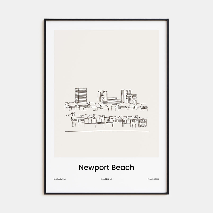 Newport Beach Drawn Poster