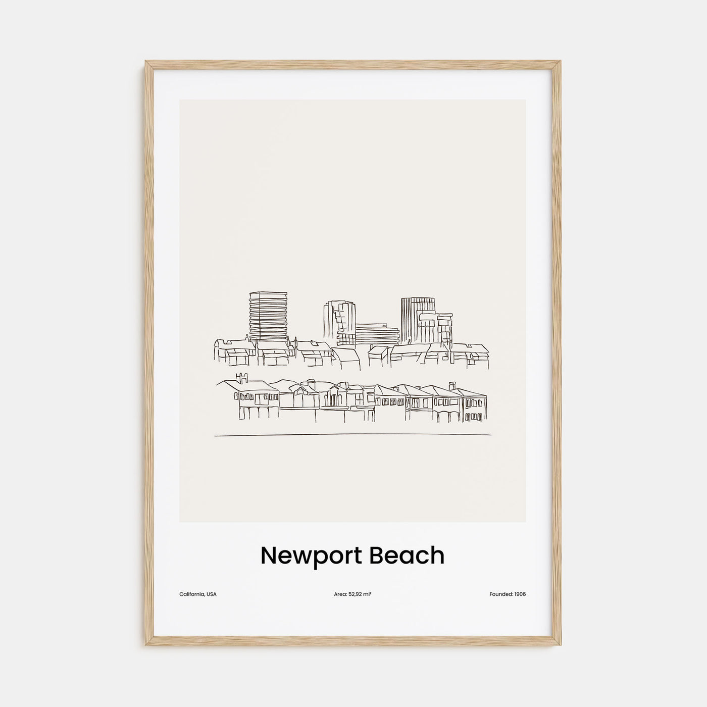Newport Beach Drawn Poster