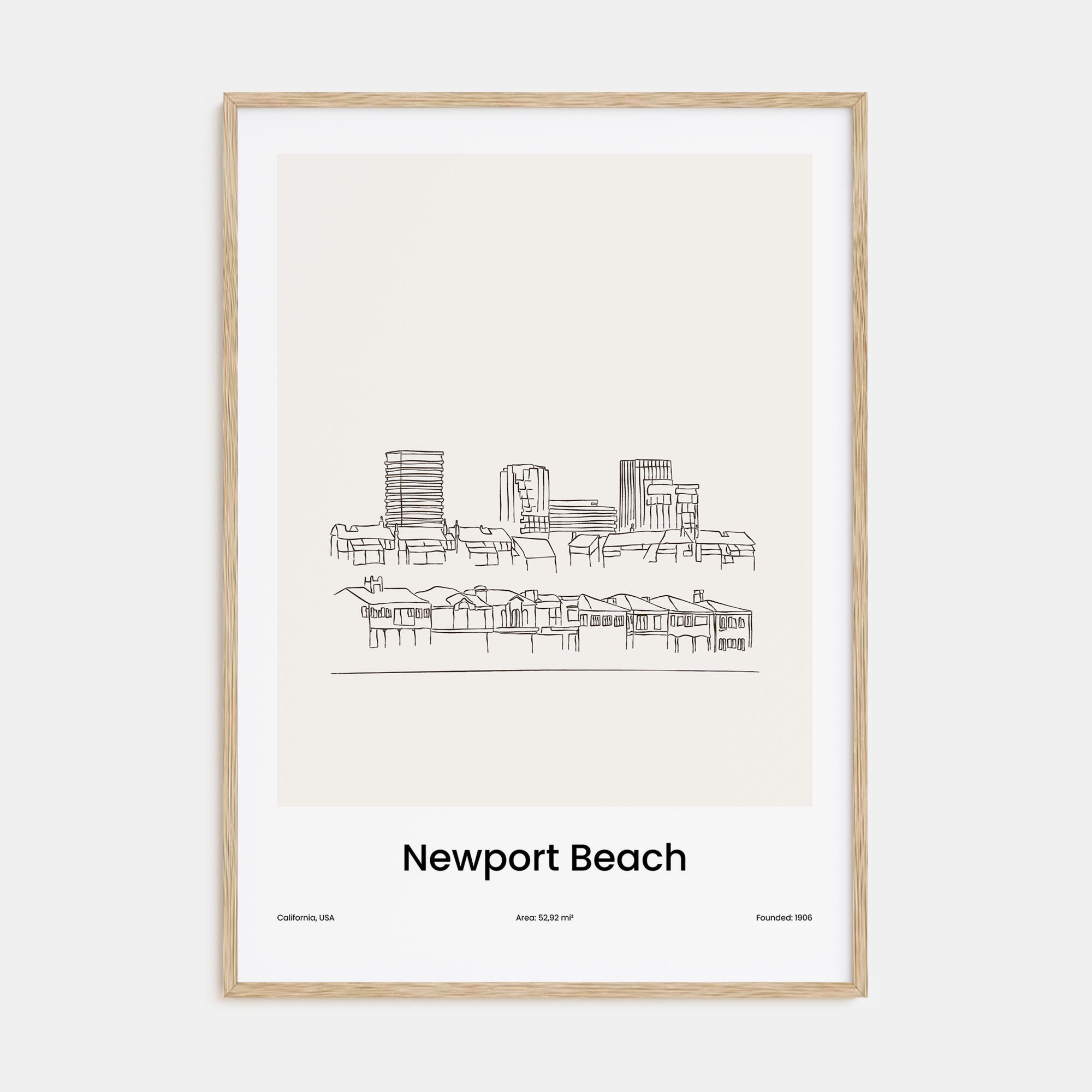 Newport Beach Drawn Poster