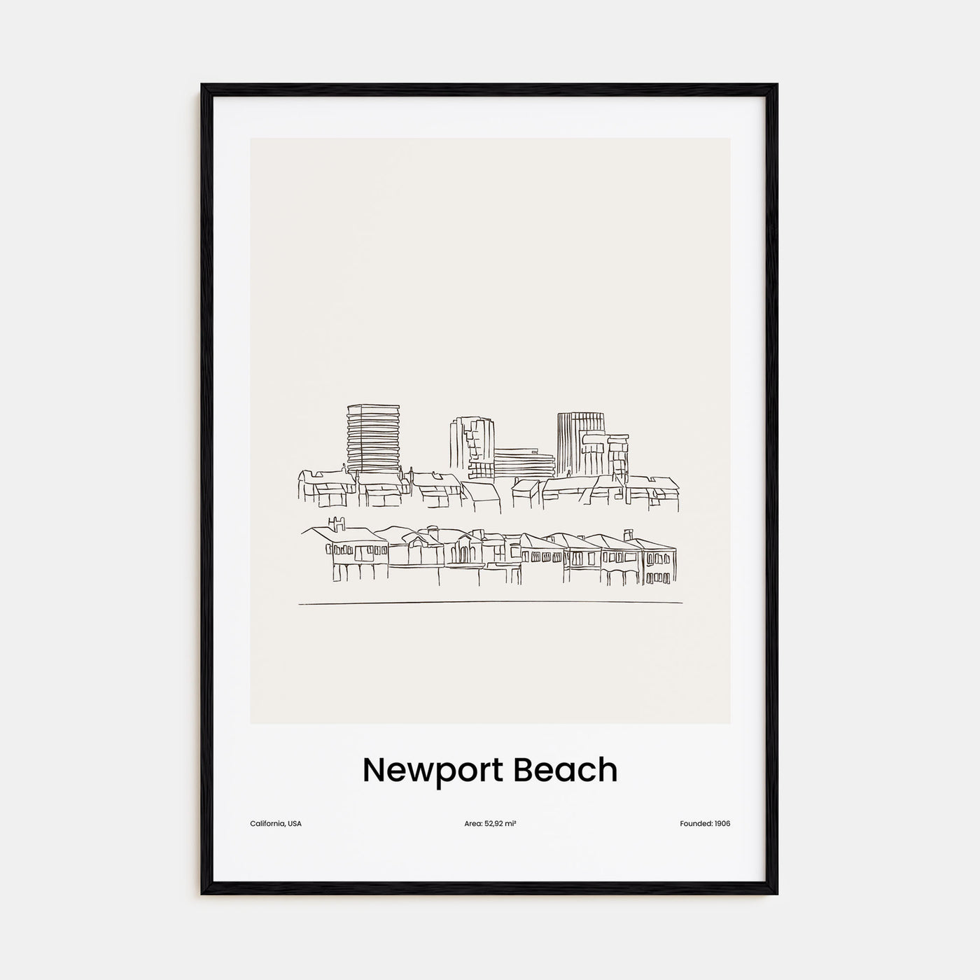 Newport Beach Drawn Poster