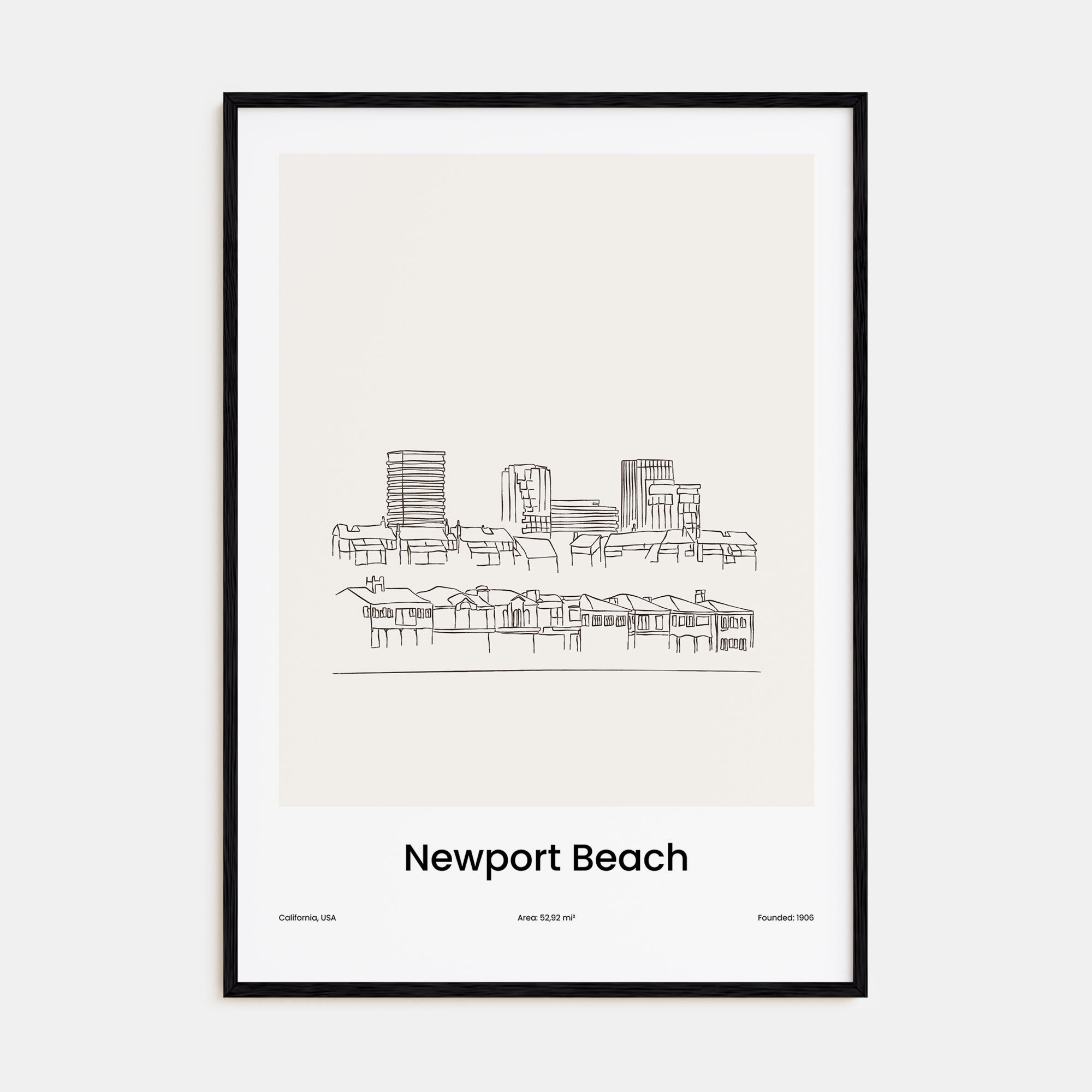 Newport Beach Drawn Poster