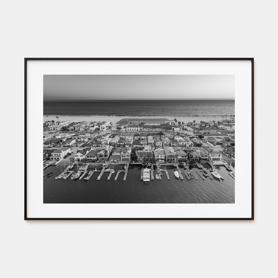Newport Beach Landscape B&W Poster