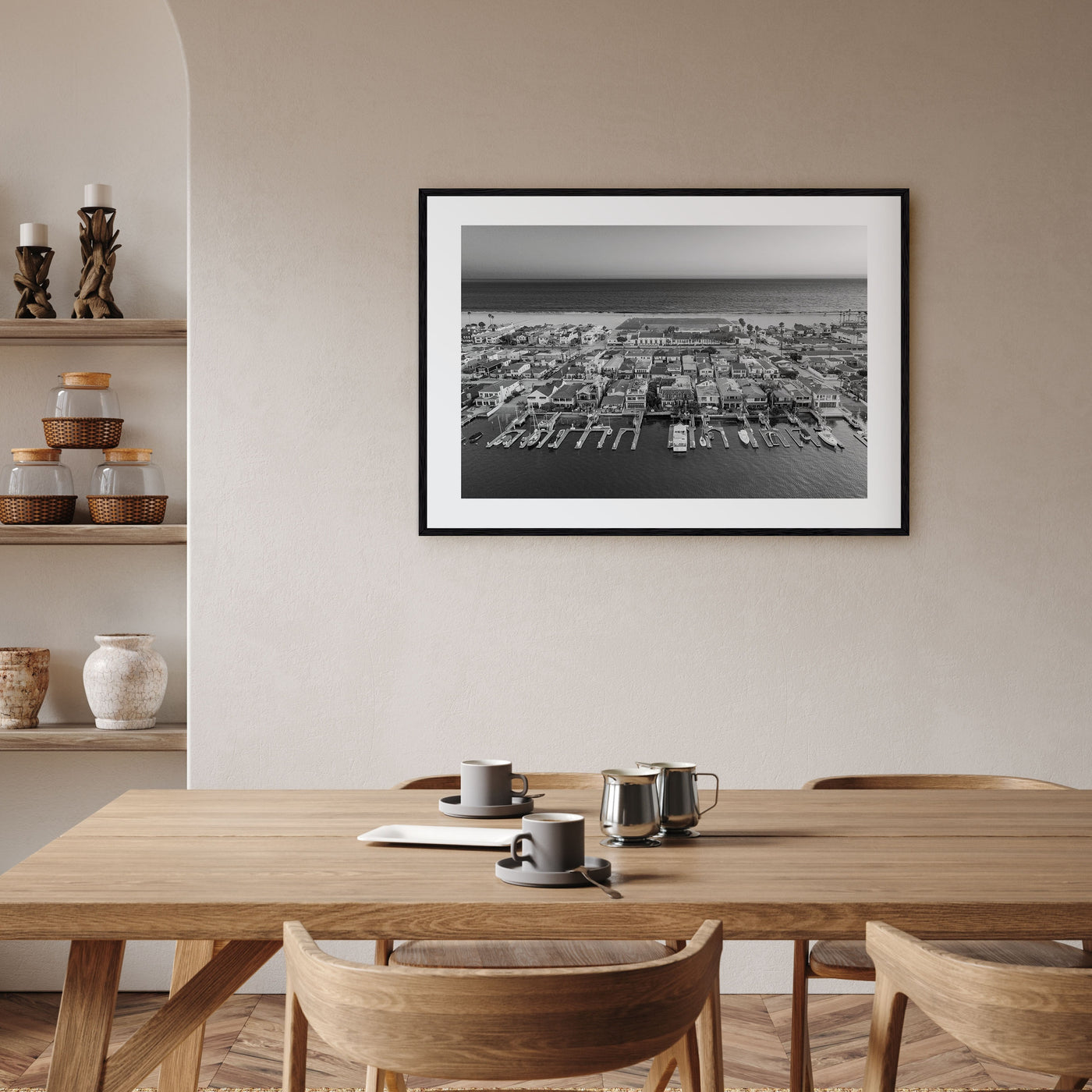 Newport Beach Landscape B&W Poster