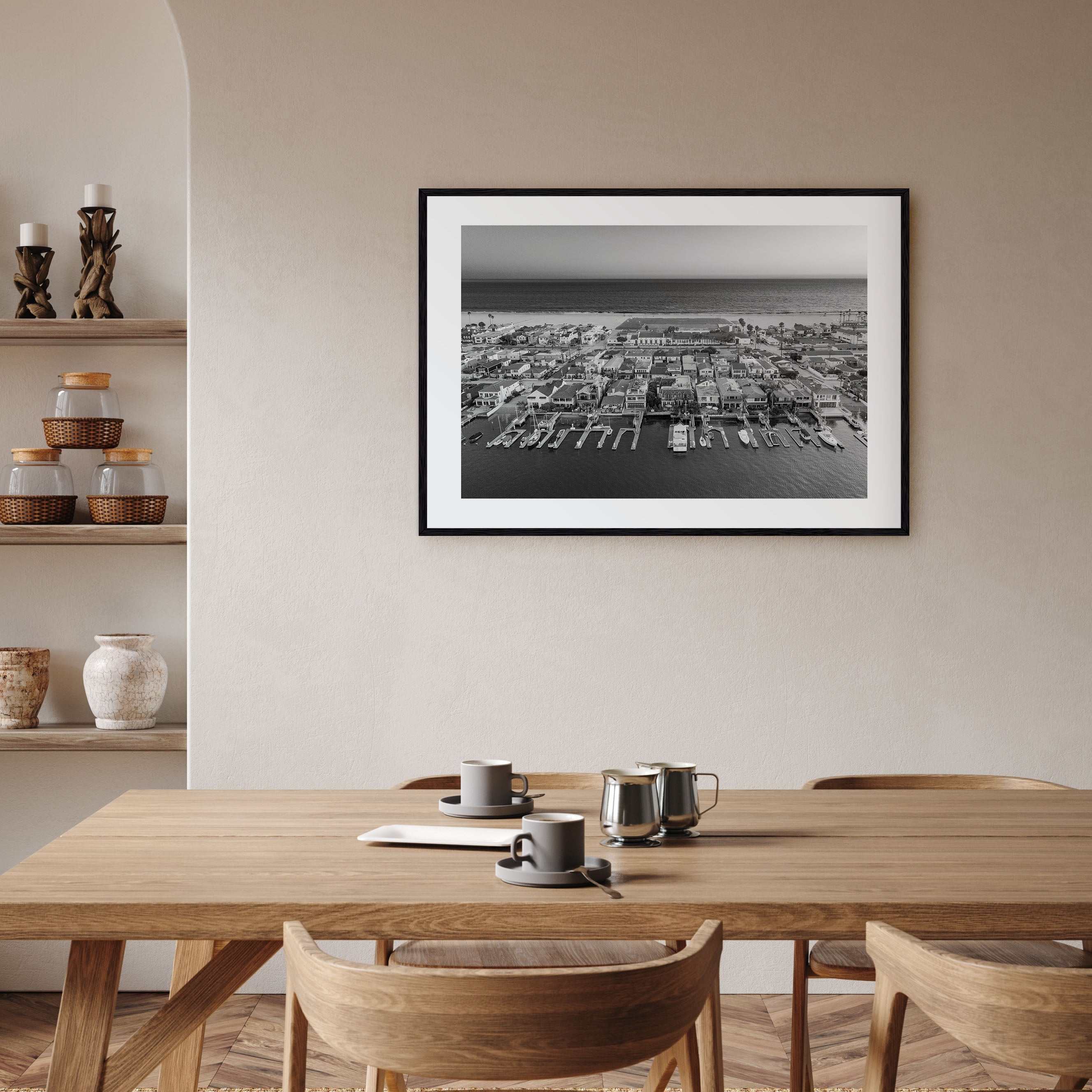 Newport Beach Landscape B&W Poster