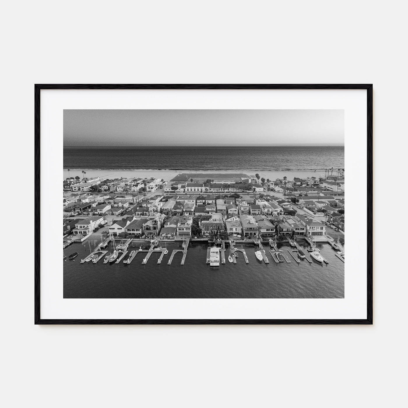 Newport Beach Landscape B&W Poster