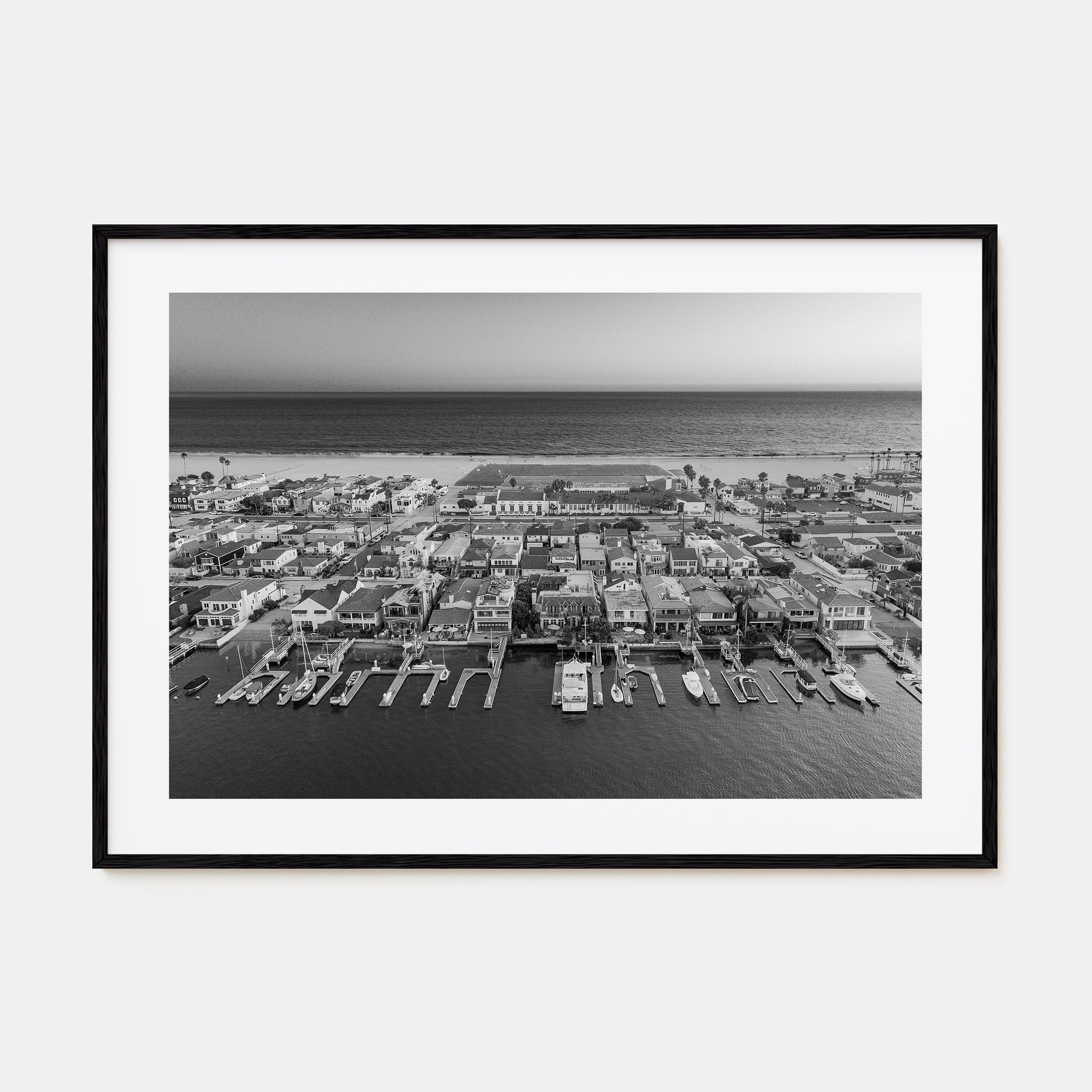 Newport Beach Landscape B&W Poster