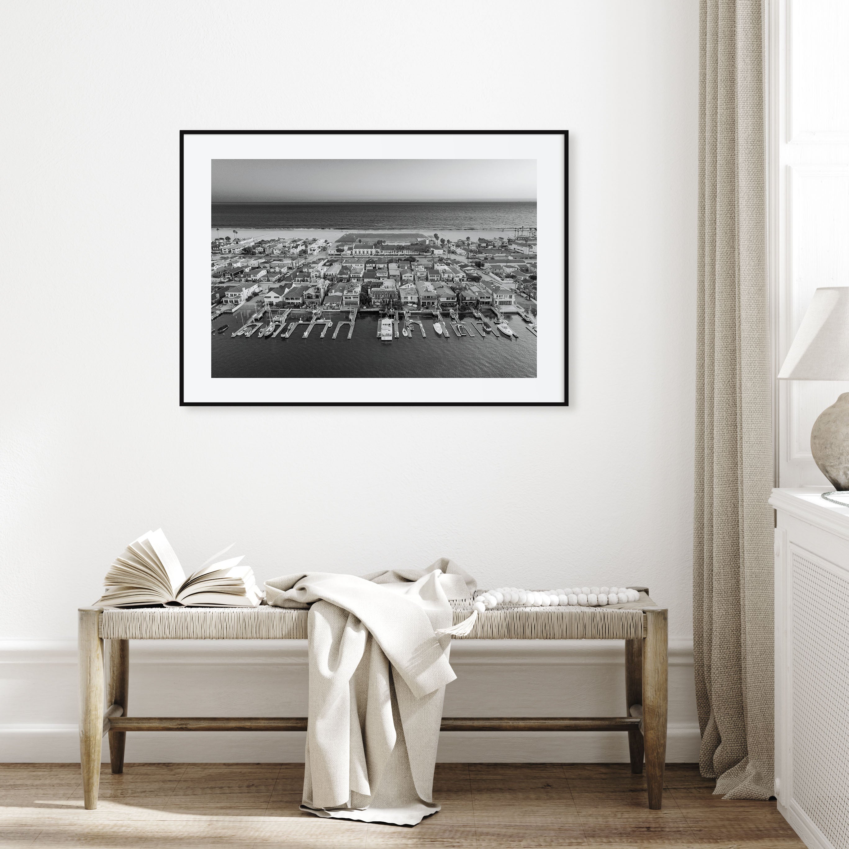 Newport Beach Landscape B&W Poster