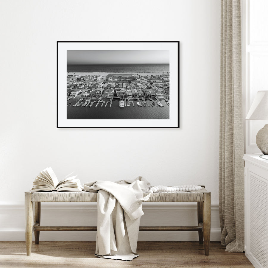 Newport Beach Landscape B&W Poster