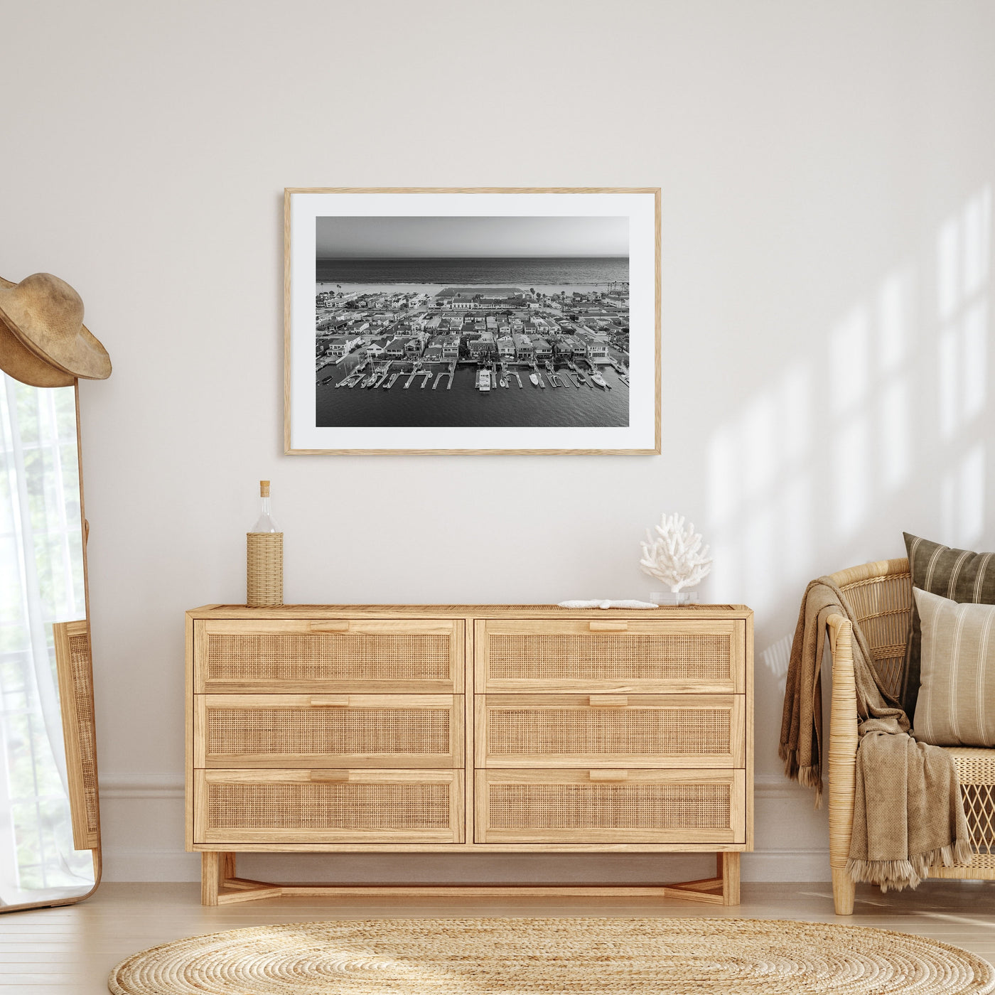 Newport Beach Landscape B&W Poster