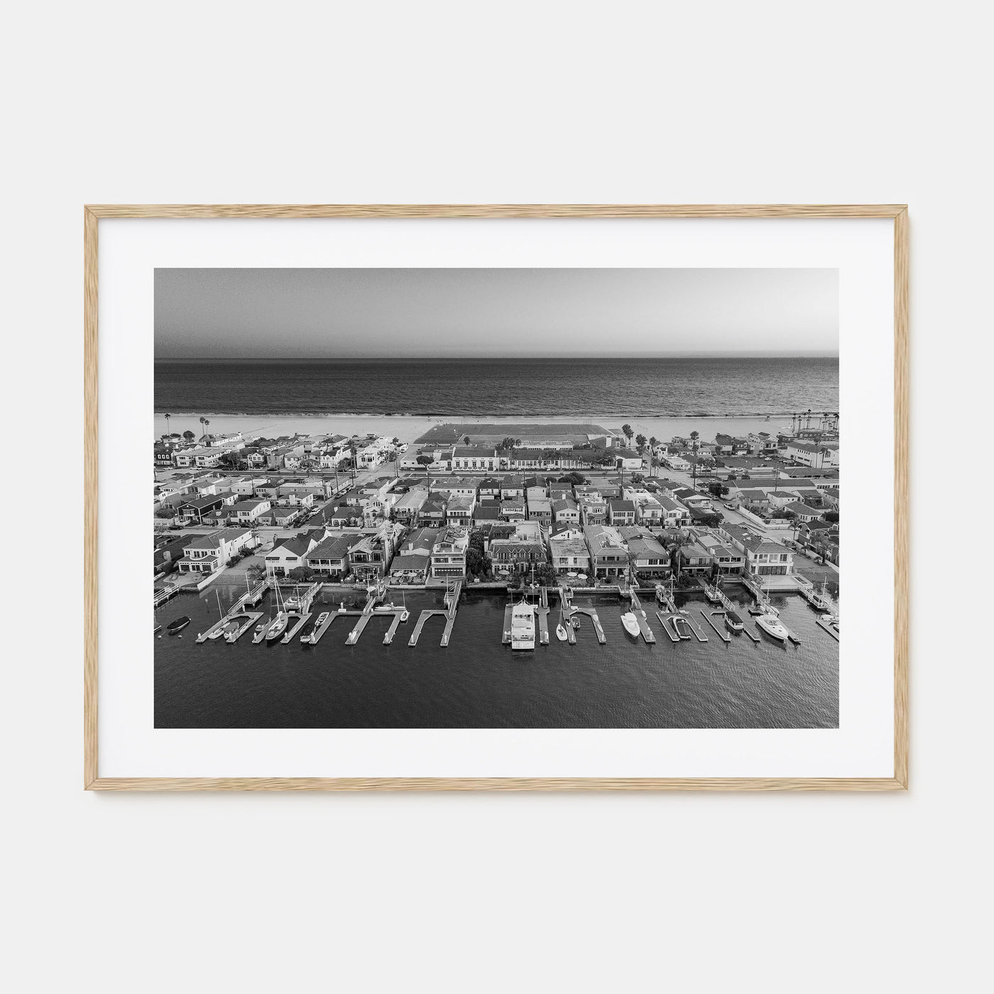 Newport Beach Landscape B&W Poster