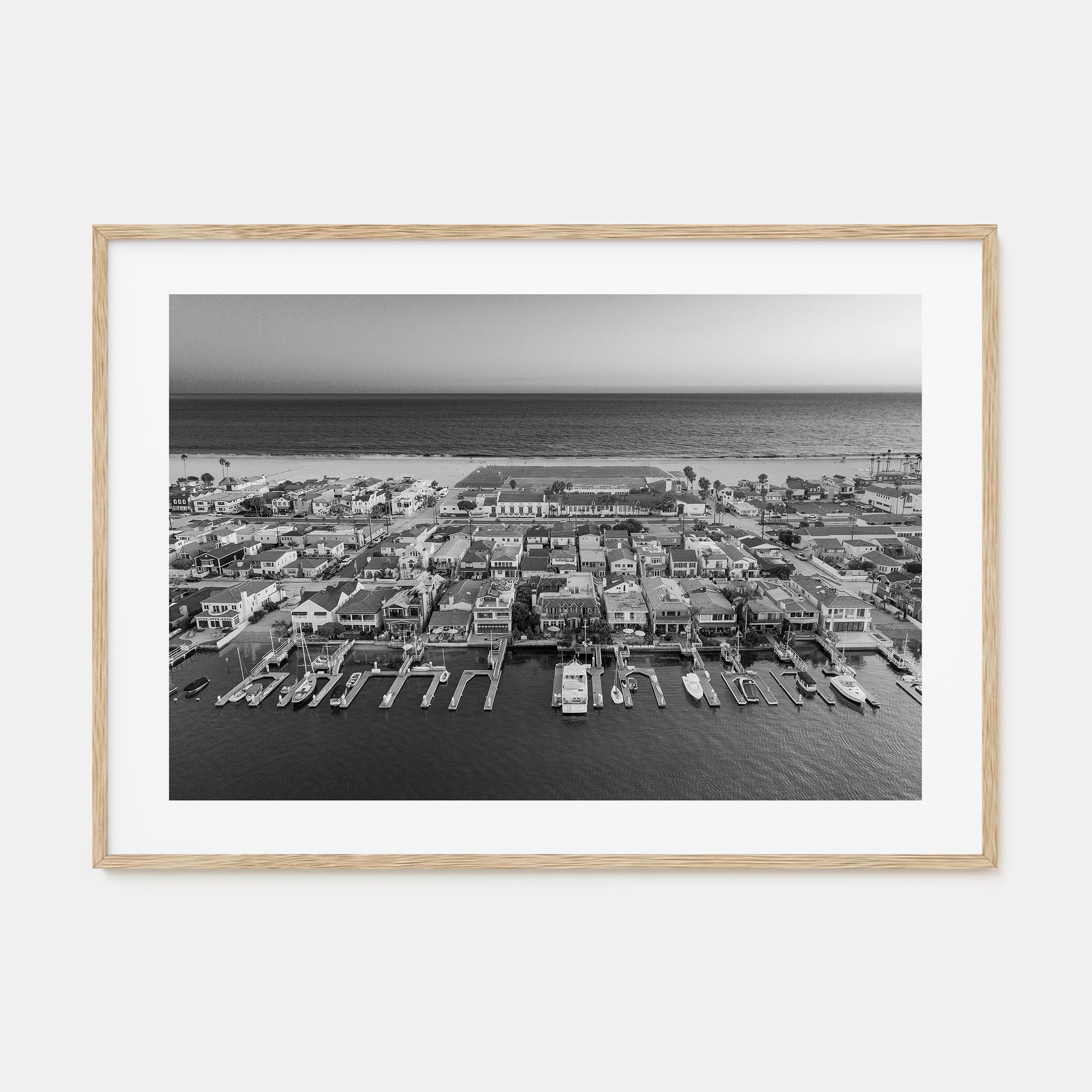 Newport Beach Landscape B&W Poster