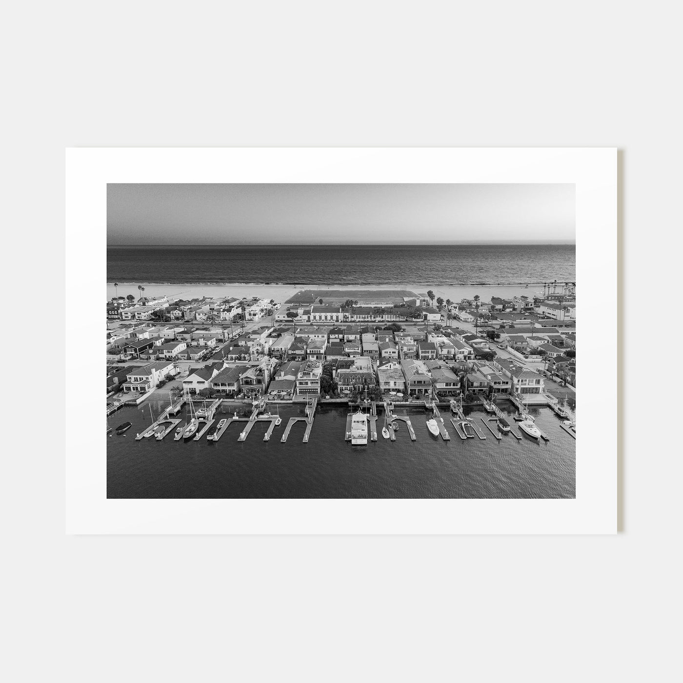 Newport Beach Landscape B&W Poster